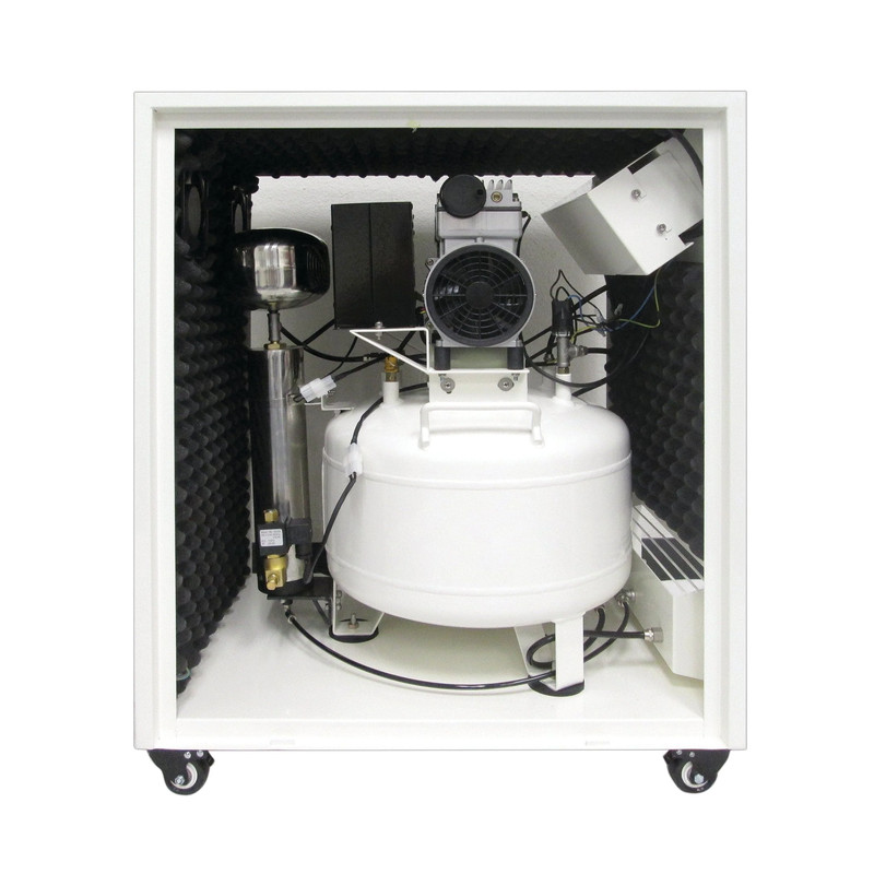 1HP 8 Gallon Oil-Free Steel Tank Air Compressor in Soundproof Cabinet